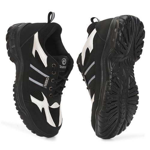 Image of Ozarro Black Genuine Leather Steel Toe Safety Shoe for Mens (S4452)