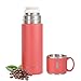 Bouteille isotherme en acier inoxydable à double paroi de 420 ml, café de voyage portable avec couvercle intégré étanche pour homme et femme (rouge)