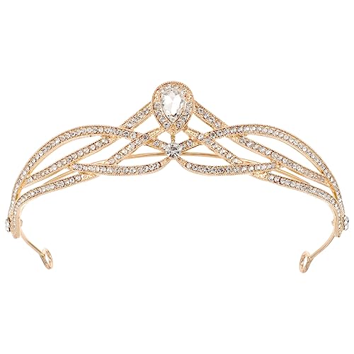 Corona de cristal de alta joyería barroca Beaupretty con gemas verdes para novias