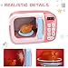 GrowthPic Kitchen Toy Microwave for Kids Electronic Pretend Play Oven Toy Play Set with Play Food and Play Dough for Toddler Boys and Girls 3 4 5 6 Years Old - Pink