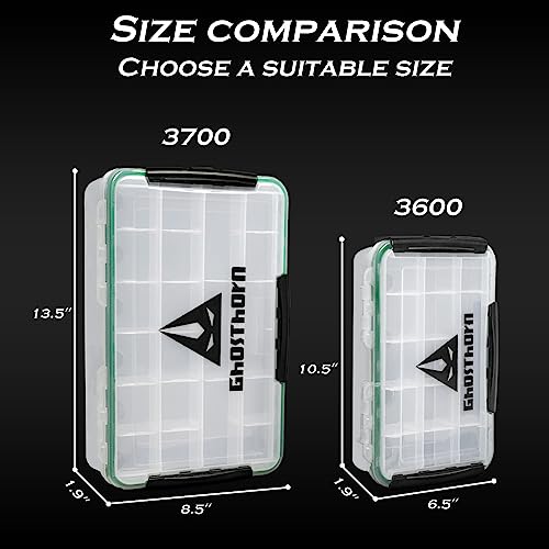 Ghosthorn Fishing Tackle Box, Waterproof 3600 Tackle Trays, Plastic Tackle Box Organizer With Removable Dividers Storage Lure Box For Lures 3 Pack #TOP5
