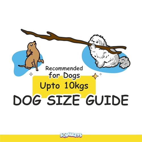 Image of SQUEEEZYS Monster Ball Yellow Squeaky Chew Toys for Dogs (Pack of 2), 100% Natural Latex Rubber, 100% Non-Toxic, 95% Biodegradable Squeaky Dog Toy, Perfect Dog Toys for X-Small-Small Breeds (0-10kgs)