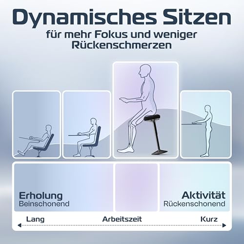 CLOUVOU Nexus Bürohocker Ergonomisch für aktives Sitzen | Höhenverstellbar – Ansicht 6