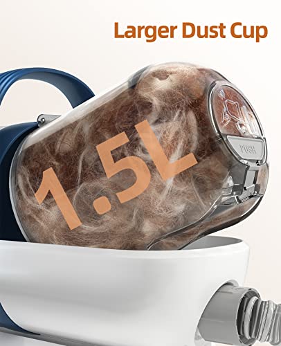 oneisall toelettatura e aspirazione a Vuoto per Animali Domestici, Tosatrice per Cani e Gatto Pelo Lungo Professionale, 7 Strumenti per la toelettatura Per la depilazione di cani e gatti (blu)