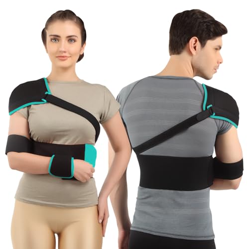 Flamingo Shoulder Immobilizer with Support Brace | Suitable for Shoulder Brace for Broken or Fractured Bones, Dislocation, Sprain| Black | Large