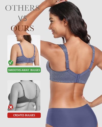 Image of Lemorosy Women's Plus Size Full Coverage Non Padded Wireless Minimizer Bra -Comfort and Double Support