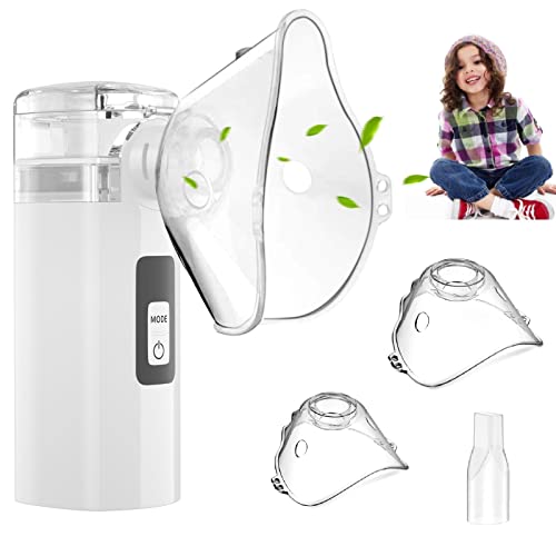 Handheld Inhaler Nebulizer, Portable Nebulizer Machine for Kids, Nebulizer Machine for Adults with Two Masks & Mouthpiece, Portable Nebulizer Rechargeable Machine for Travel, Nebulizer for Home Usage