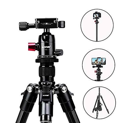 M6 Tripod,64‘’ Aluminum Tripod for Landscape Photography with 360 Degree Flexible Ball Head,Camera