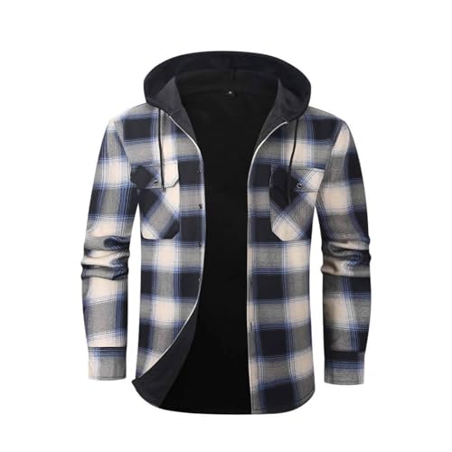 Chemise doublée en polaire homme veste d'hiver à capuche à carreaux