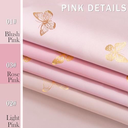 Jubilantex Pink Gold Butterfly Blackout Curtains 84 Inches Long with Black Layer Thermal Insulated Window Curtains Grommet Top for Bedroom Girls Room by Jubilantex - Image 7