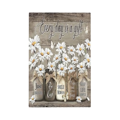 Placa de pared rústica con cita de margaritas y mariposas, 1 banda, sin dispositivo, placa de pared en blanco para interruptor de luz, placa frontal decorativa eléctrica, decoración de dormitorio