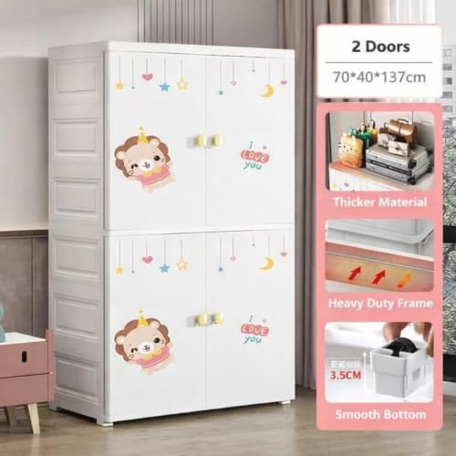 Image of HIWARE Premium Modular Wardrobe for Bedroom, Kids Room and Home | Spacious Clothes Storage Cabinet with Drawers and Shelves | Modern Stylish Design, Heavy Duty, Multipurpose Organizer -Lion