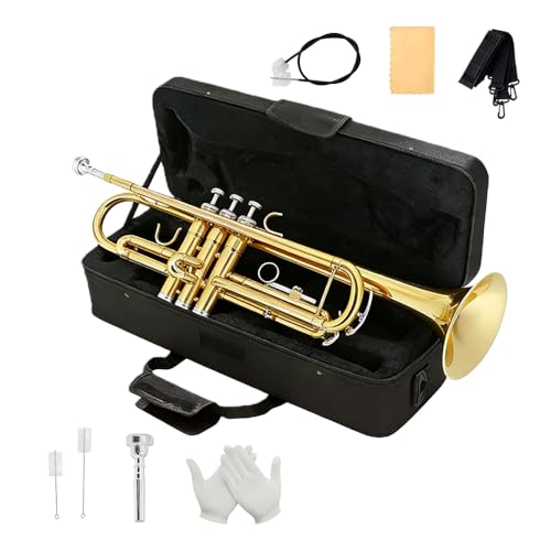 Foyarinal Trumpet Set for Beginners and Student Orchestra - Includes Gold-Plated Standard Trumpet...