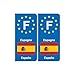 F Europe Espagne Spain autocollant plaque - Angles : arrondis