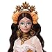 Barbie Signature Doll, Día De Muertos 2025 Collectible in Ruffled Cream Gown Trimmed with Marigolds and Ribbon, Flower Crown and Calavera Face Paint