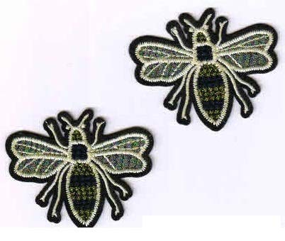 CHIMES 2 pc Red Black Fly Small Embroidered Sew on Patches Combo Small for Clothes Jackets Pants Jeans Bags Boutique Multicolour Different Embroidery Stitching Patches (2 pc Red Balck Fly Small)