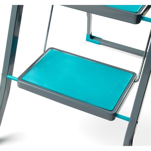 Beldray LA024510TQFEU7 3 Stufen Leiter - Klappbar/kompakt 105cm hohe Tritthocker, 150kg max Trittleiter mit Handläuf, rutschfeste Stehleiter, Leicht für außen/innen Reinigung, Dekorieren, Lackieren