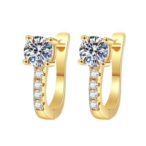 Boucles d'oreilles en argent pur et moissanite scintillante de prestige
