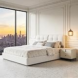 EZSSW Cama de terciopelo con luz LED integrada (140 x 200 cm, beige (140 x 200 cm)