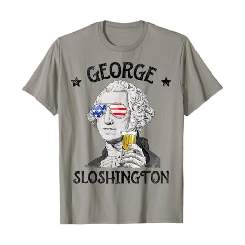 George Sloshington Washington 4th Of July Men Women USA Flag T-Shirt Cover