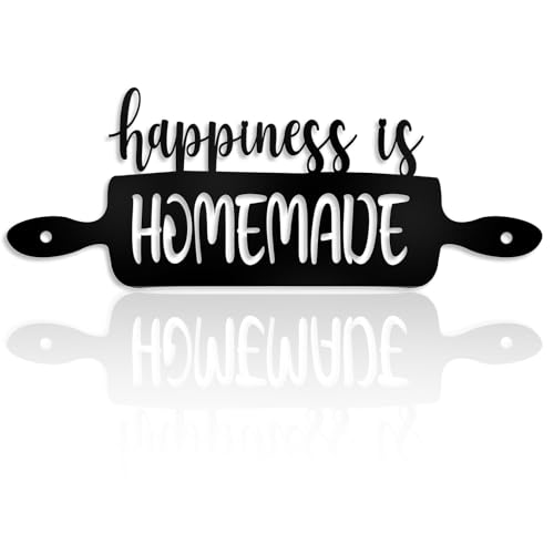 COLOR VALLEY ART Farmhouse Metal Kitchen Wall Decor Sign – “Happiness Is Homemade” Style, Rustic Kitchen Wall Accent, Decorative Metal Wall Art