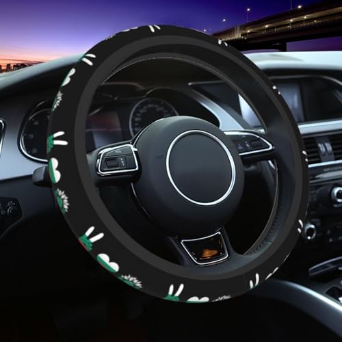 Peace Bulgaria Bulgarian Flag Car Steering Wheel Cover Elastic Non Slip Vehicle Steering Wheel Protector 15 Inch for Men Women