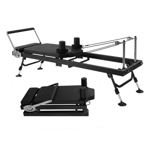 Generic 78 in Adjustable Fitness Equipment with Springs Resistance Quick-Assembly Pilate Reformer 300 LBS Capacity Suitable for All Levels