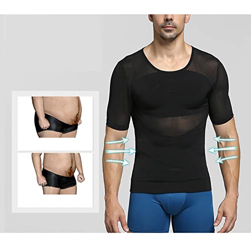 Camisetas de compressão masculinas emagrecedora modelador de corpo colete de manga curta modelador r