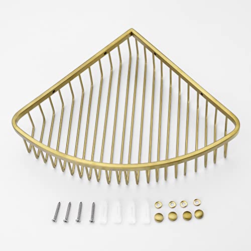 Hanebath Stainless Steel Wall Mount Corner Shower Caddy For Bathroom, Brushed Gold #TOP6