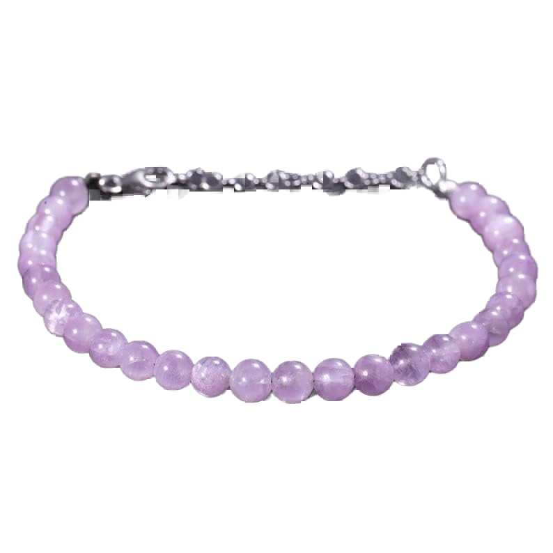 Bracelet kunzite ajustable unisexe, cadeau idéal en gemmes 5mm