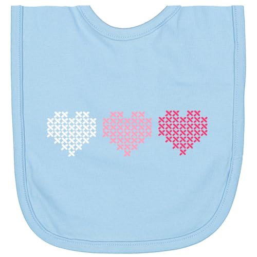 inktastic Cross Stitch Hearts Newborn Bib