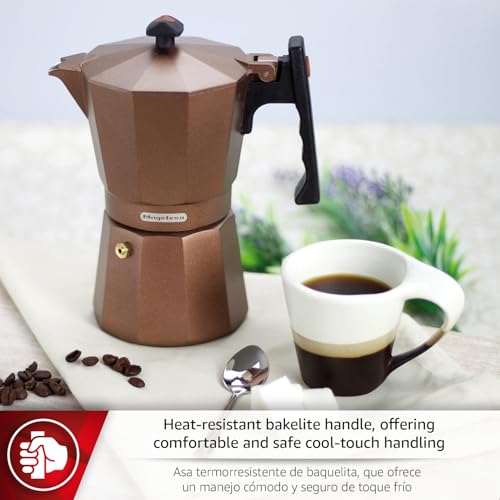 Magefesa Jamaica Brown Stovetop Espresso Maker, 9-Cup (15 oz) Italian Moka Pot for Cuban Coffee, Extra-Thick Aluminum, Induction-Compatible, Heat-Resistant Handle by Magefesa - Image 5