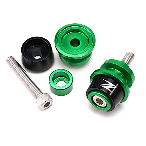 Motorcycle M8 Swing Arm Spools Sliders Cnc Swing Arm Stand Screw Swingarm Stand Paddock Compatible For Kawasaki Z800 Z1000 Z1000Sx Z1000R Zx-6R Zx-10R Zx-10R (Abs) Z900 Z650 Ninja 650 Z400 (Green) #TOP5