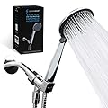 SparkPod High Pressure 3-Function Handheld Shower Head with 5 ft. Hose and Bracket - 3.75" Wide Angle Rain, Massage & Full Body Spray Modes - 1-Min Installation (Luxury Polished Chrome)