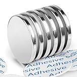 6 Pack Magnets, 30 x 3 mm 8 KG Pull Super Strong Neodymium Disc Magnets, Magnet Strong with Double-Sided Adhesive, Powerful Permanent Rare Earth Magnet for Fridge, DIY, Building, Craft, Office