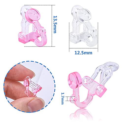 20Pcs Triangle Shape Clip-On Earring Converters Plastic Non Pierced Ears Stud Earrings Components With Loop For Diy Earrings Design Jewelry Making, 2 Colors, 13.5 Mm X 12.5 Mm #TOP6