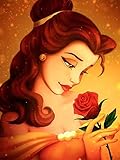 Painting with Diamonds Beauty Beast Diamond Art Belle Rose, 5D Full Drill Cross Stitch Embroidery Kit…
