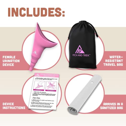 image for Pitch and Trek Female Urination Device, Silicone Standing Pee Funnel w
