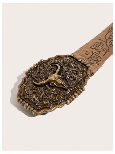 GORGLITTER Women's 2 Piece Cowboy Belts Vintage Country Belt Leather Jean Belet3