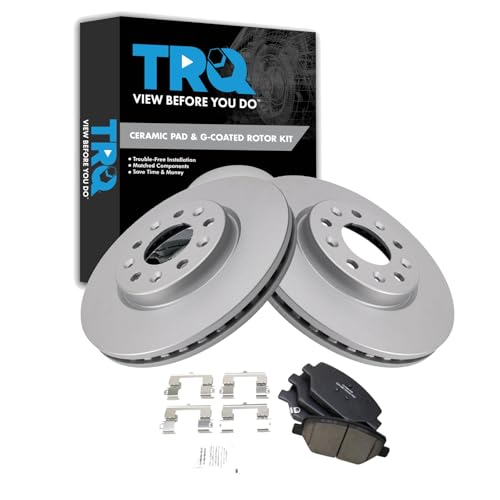 TRQ Front Brake Pad and Rotor Set Ceramic G Coated Rotors