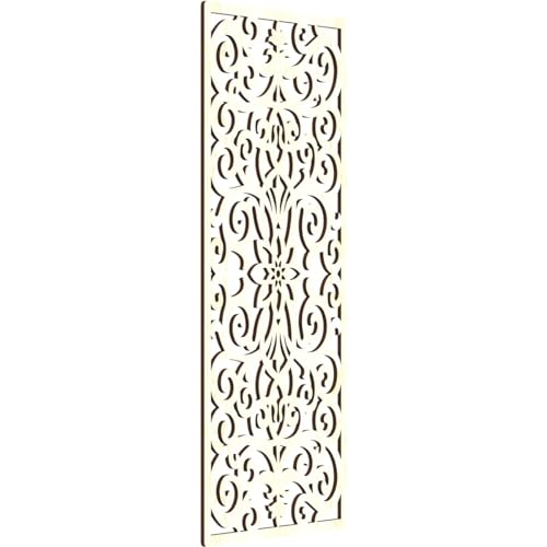 Image of Buel Decorative Pierced Fretwork Wood Wall Panels, 15 3 /8 inchW x 39 3 /8 inchH x 1 /4 inchT, Red Oak