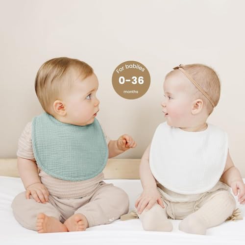 SLOSH Lätzchen Baby Für Neugeborene Jungen Mädchen Unisex Set Druckknopf (Grün)