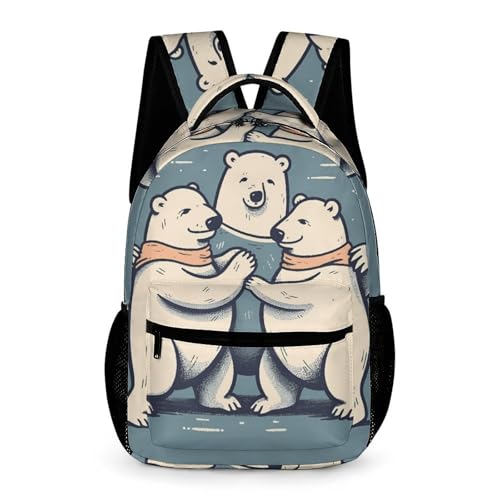 Bear Dancing Backpack for Travel, Ultra Durable Small Bookbag Lightweight Daypack for Women Men