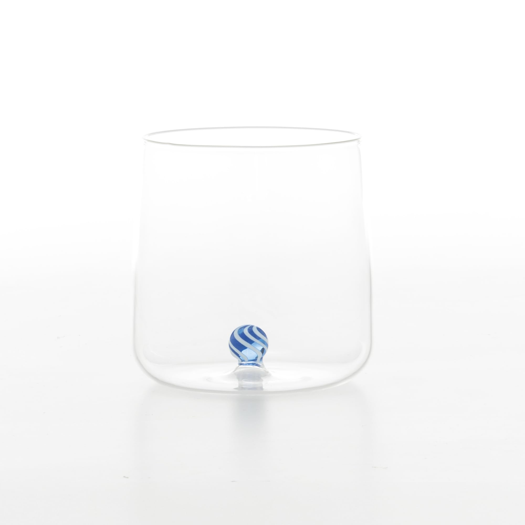 Zafferano Bilia Candy Tumbler szklanki do picia, zestaw 4 sztuk, szklanki z kolorową kulką wewnątrz, szklanki na wodę 440 ml, 4 kolory, nadają się do mycia w zmywarce, miks