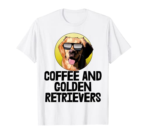 Café golden retriever tee shirts funny dog love tees mujeres camiseta