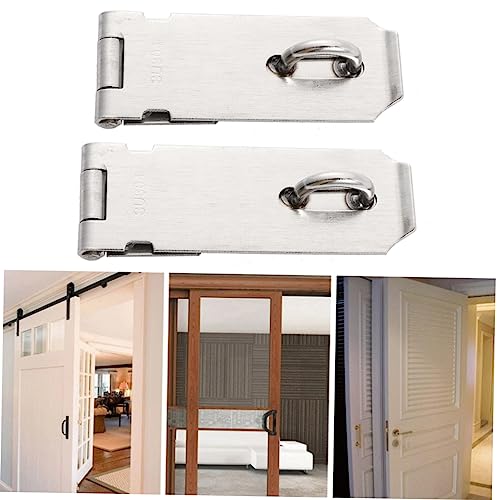 Image of DOITOOL 3pcs Stainless Steel Padlock Latch Door Clasp Hasps Safety Locks Easy Fixing