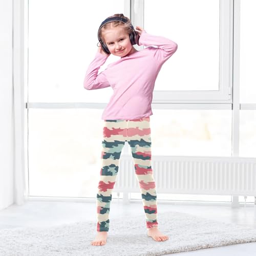 Camouflage Stripes Camo Girls Casual Leggings for Kids Printed Long Pant Bottoms Stretch and Soft4