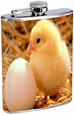 Chicken Flask D1 8oz Stainless Steel Cute Fluffy Adorable Baby Chicks Easter