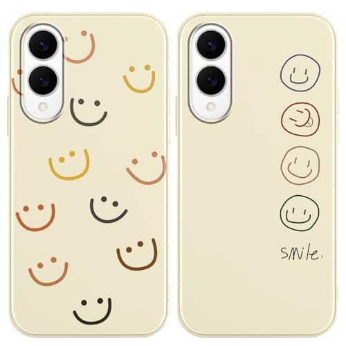 Yoedge 2 Piezas Funda para Samsung Galaxy S25 Edge 5G 6,7', Ultrafina Delgado Flexible Suave TPU Silicona Carcasa con Aesthetic Smile Face Dibujos, Antigolpes Caso para Samsung S25 Edge 5G