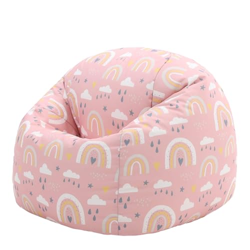 icon Rainbow Print Kids Bean Bag, Kids Bean Bag Chair with Filling...